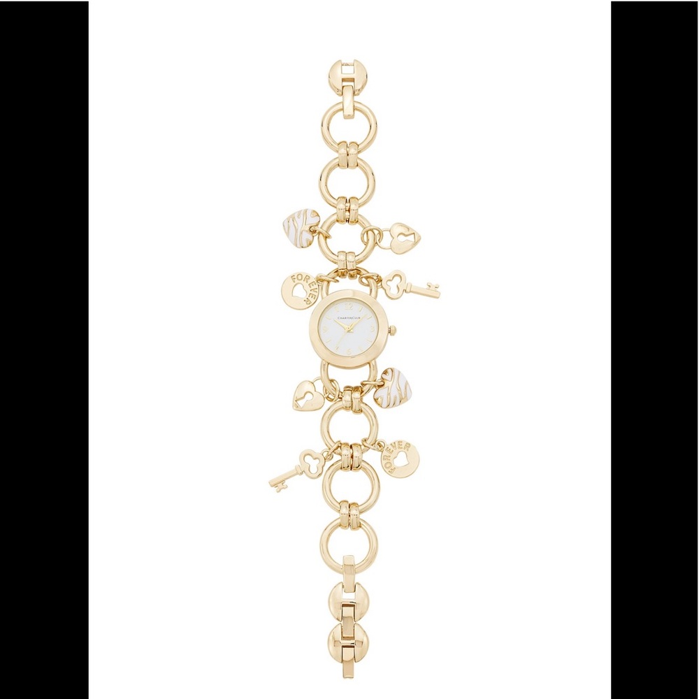 Women's GoldTone Charm Bracelet Watch 26mm